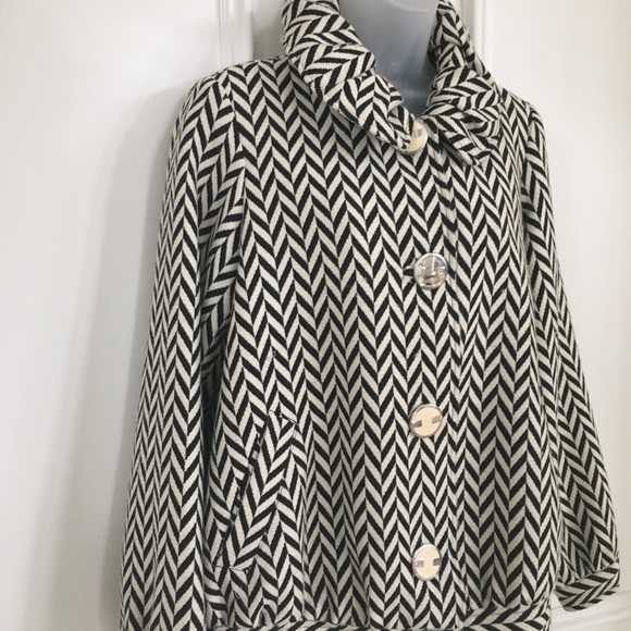 Tibi Chevron Pattern Black and White Jacket - Picture 3 of 7